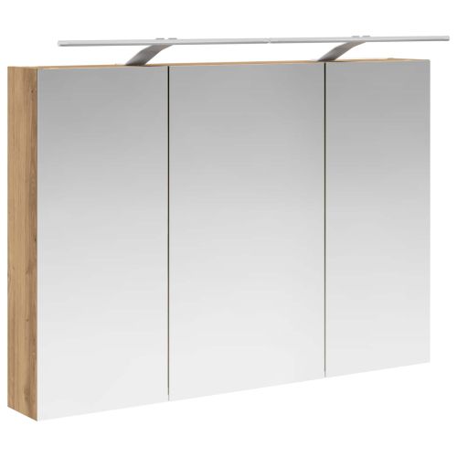 Шкаф с огледало за баня с рафт Дъб Артизан 100 x 14,5 x 70 см
