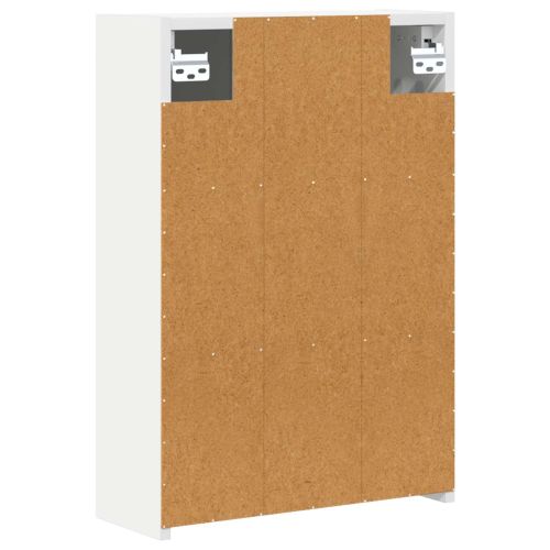 Шкаф с огледало за баня Бяло 43 x 16 x 62.5 см Инженерно дърво