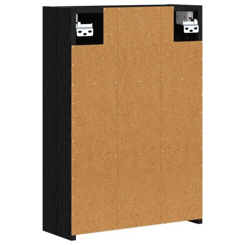 Шкаф с огледало за баня с рафт Черния дъб 43 x 16 x 62.5 см