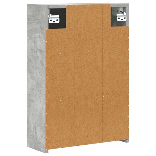 Шкаф с огледало за баня с рафт Циментено сиво 43 x 16 x 62.5 см