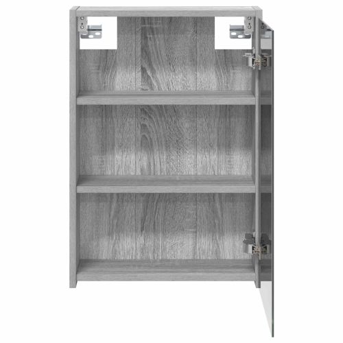 Шкаф с огледало за баня с рафт Сив Сонома 43 x 16 x 62.5 см