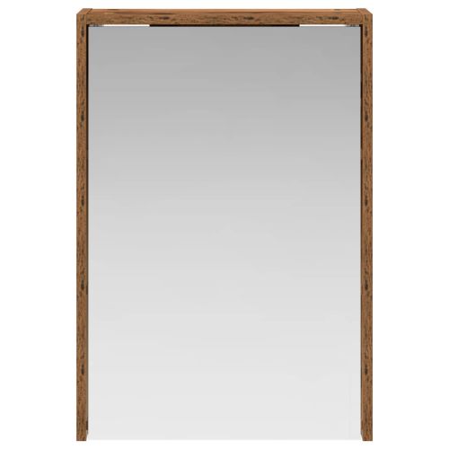 Шкаф с огледало за баня с рафт Старо дърво 43 x 16 x 62.5 см