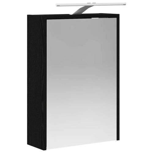 Шкаф с огледало за баня с рафт Черния дъб 43 x 16 x 62.5 см