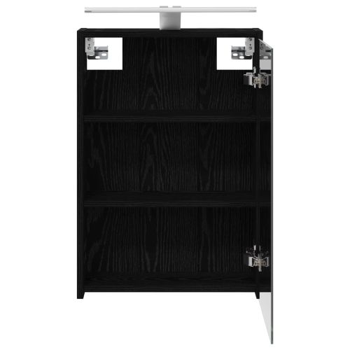 Шкаф с огледало за баня с рафт Черния дъб 43 x 16 x 62.5 см