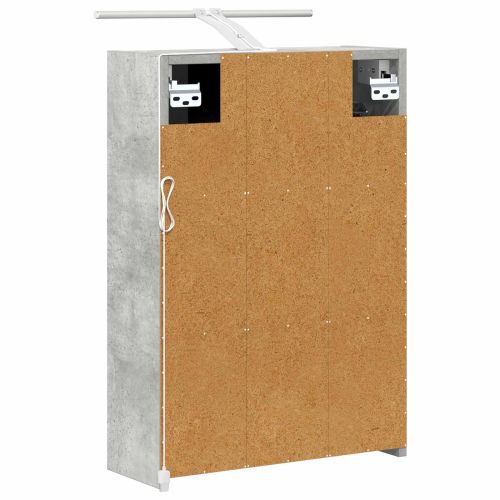 Шкаф с огледало за баня с рафт Циментено сиво 43 x 16 x 62.5 см