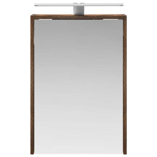 Шкаф с огледало за баня с рафт Димян дъб 43 x 16 x 62.5 см