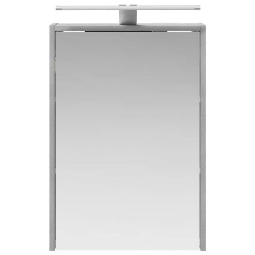 Шкаф с огледало за баня с рафт Сив Сонома 43 x 16 x 62.5 см