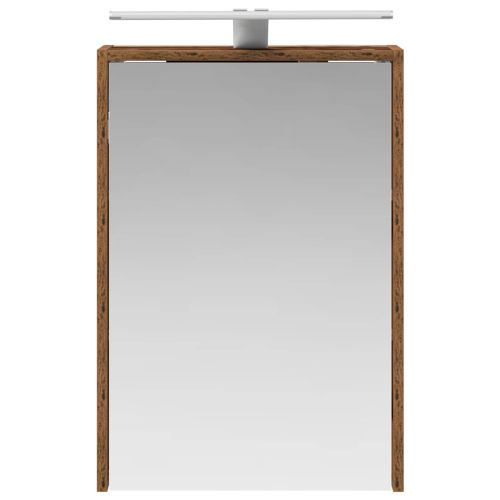 Шкаф с огледало за баня с рафт Старо дърво 43 x 16 x 62.5 см