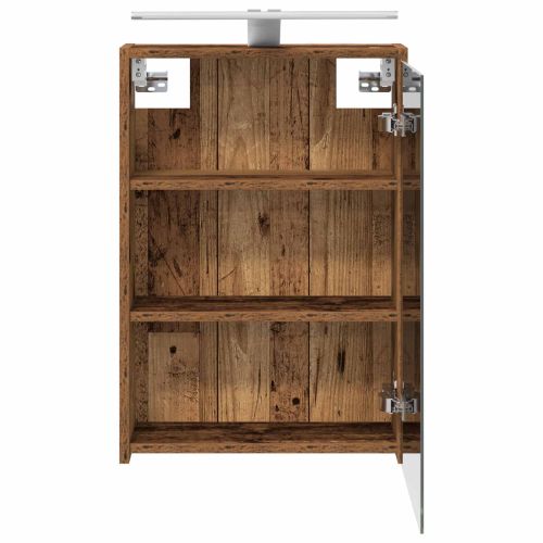 Шкаф с огледало за баня с рафт Старо дърво 43 x 16 x 62.5 см