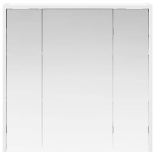 Шкаф с огледало за баня Бяло 63,5 x 16 x 62,5 см
