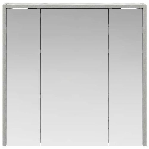 Шкаф с огледало за баня Циментено сиво 63,5 x 16 x 62,5 см