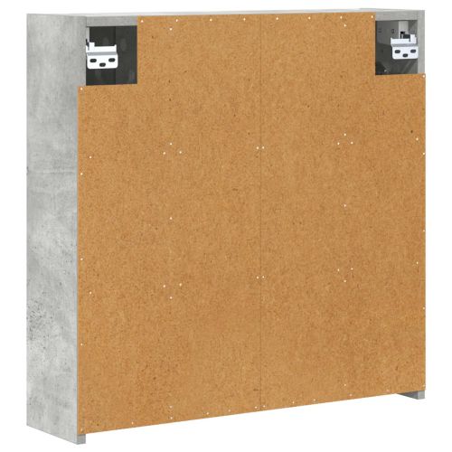 Шкаф с огледало за баня Циментено сиво 63,5 x 16 x 62,5 см