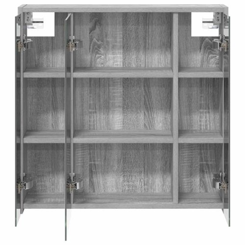 Шкаф с огледало за баня Сив Сонома 63,5 x 16 x 62,5 см