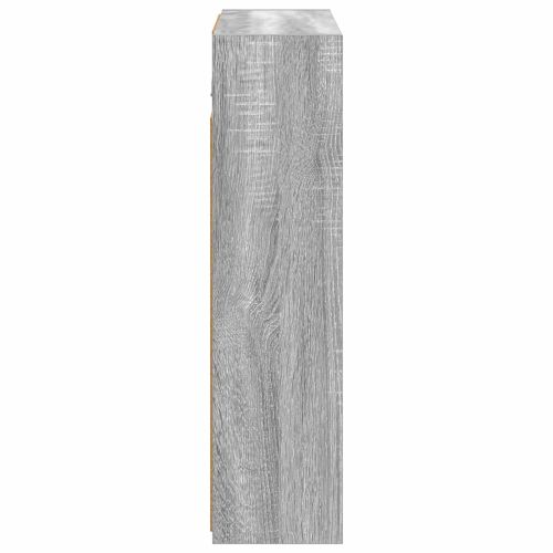 Шкаф с огледало за баня Сив Сонома 63,5 x 16 x 62,5 см