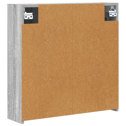 Шкаф с огледало за баня Сив Сонома 63,5 x 16 x 62,5 см