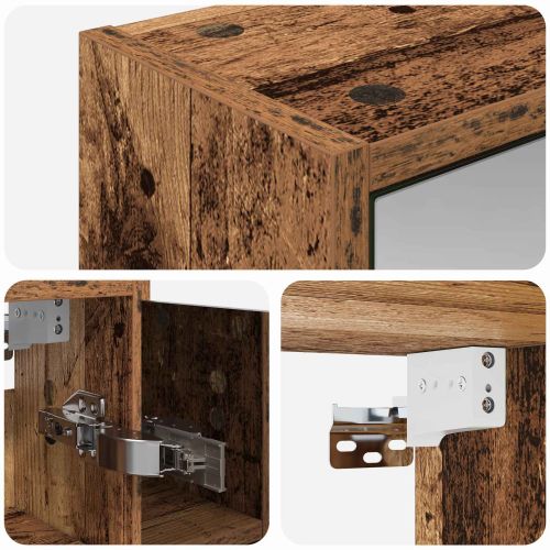 Шкаф с огледало за баня Старо дърво 63,5 x 16 x 62,5 см