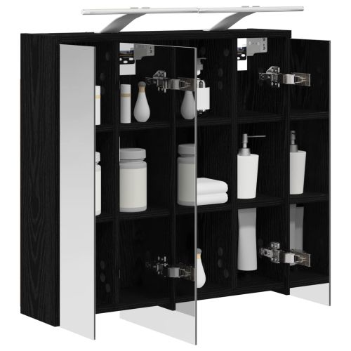 Шкаф с огледало за баня Черния дъб 63,5 x 16 x 62,5 см