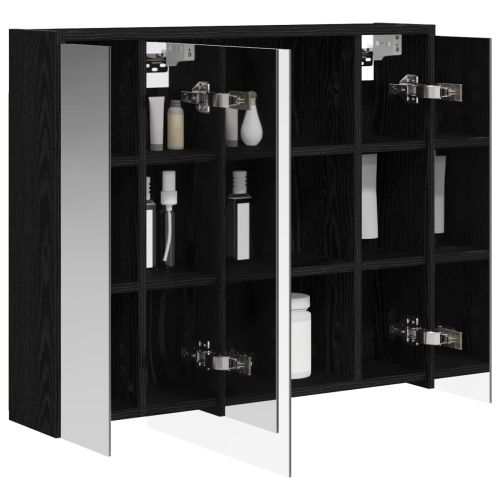 Шкаф с огледало за баня Черния дъб 73,5 x 16 x 62,5 см