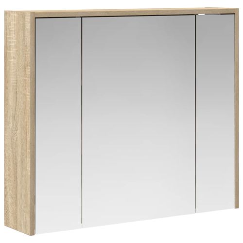 Шкаф с огледало за баня Сонома дъб 73,5 x 16 x 62,5 см