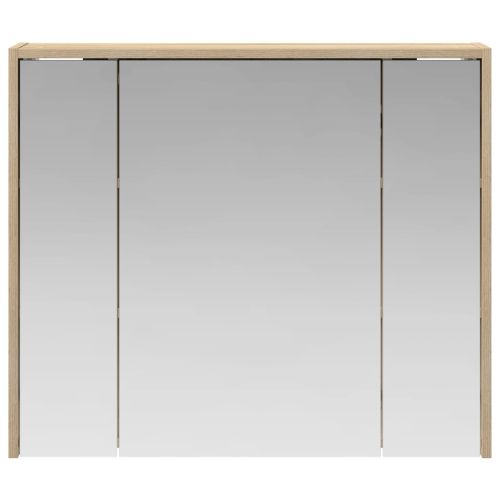 Шкаф с огледало за баня Сонома дъб 73,5 x 16 x 62,5 см