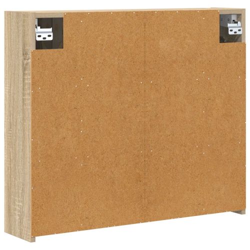 Шкаф с огледало за баня Сонома дъб 73,5 x 16 x 62,5 см