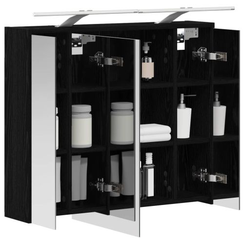 Шкаф с огледало за баня Черния дъб 73,5 x 16 x 62,5 см