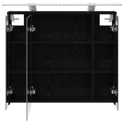 Шкаф с огледало за баня Черния дъб 73,5 x 16 x 62,5 см
