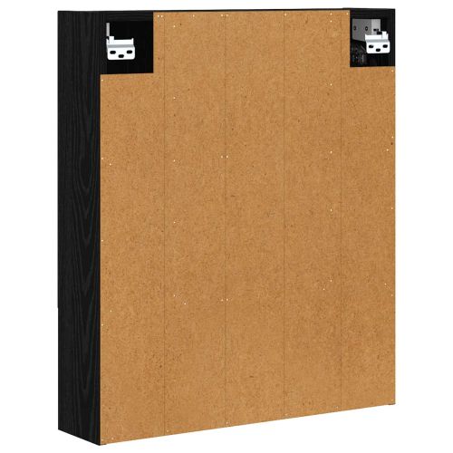 Шкаф с огледало за баня с рафт Черния дъб 60 x 14.5 x 70 см