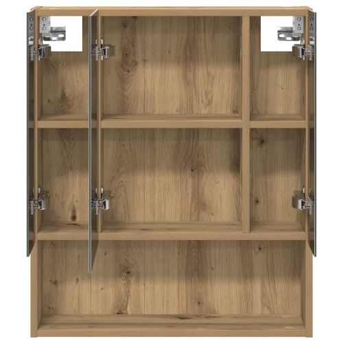 Шкаф с огледало за баня с рафт Дъб Артизан 60 x 14.5 x 70 см