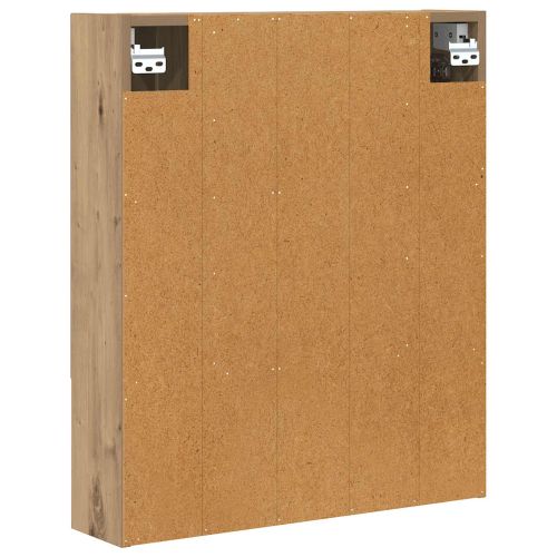 Шкаф с огледало за баня с рафт Дъб Артизан 60 x 14.5 x 70 см