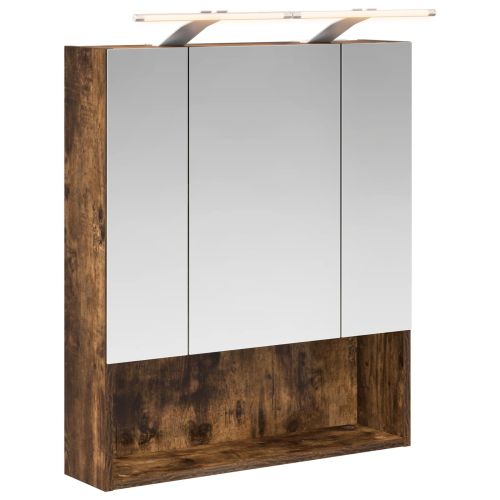 Шкаф с огледало за баня с рафт Димян дъб 60 x 14.5 x 70 см
