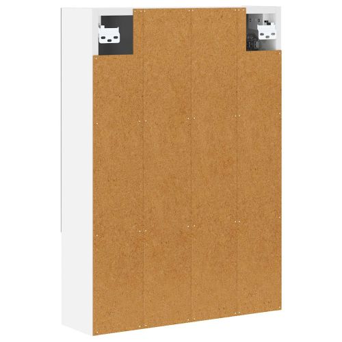 Шкаф с огледало за баня Бяло 50 x 14,5 x 70 см Инженерно дърво