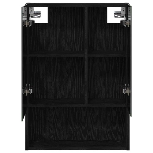 Шкаф с огледало за баня с рафт Черния дъб 50 x 14,5 x 70 см