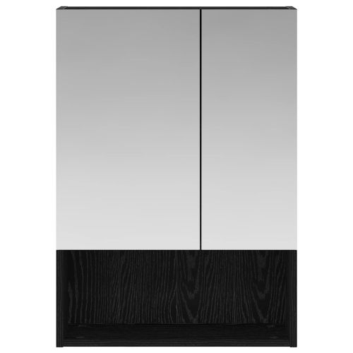 Шкаф с огледало за баня с рафт Черния дъб 50 x 14,5 x 70 см