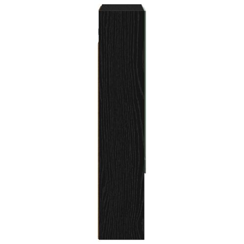 Шкаф с огледало за баня с рафт Черния дъб 50 x 14,5 x 70 см