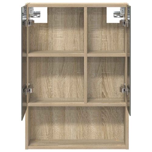 Шкаф с огледало за баня с рафт Сонома дъб 50 x 14,5 x 70 см