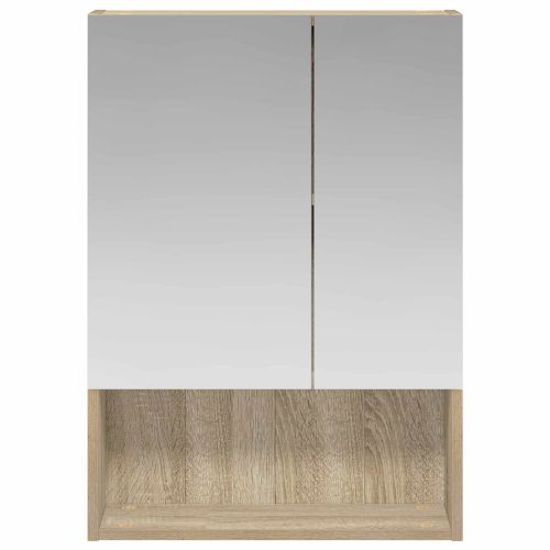 Шкаф с огледало за баня с рафт Сонома дъб 50 x 14,5 x 70 см