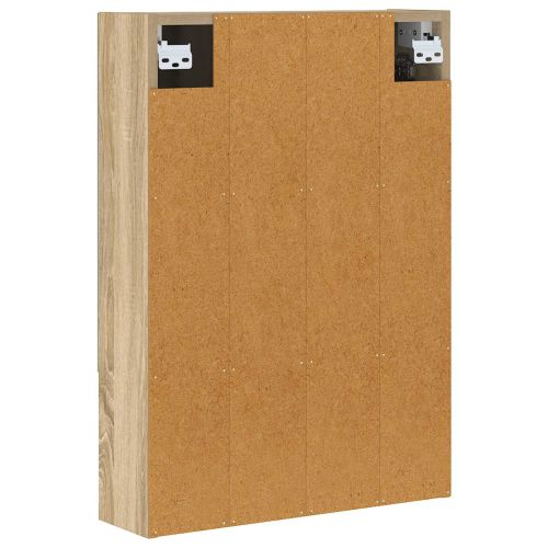 Шкаф с огледало за баня с рафт Сонома дъб 50 x 14,5 x 70 см