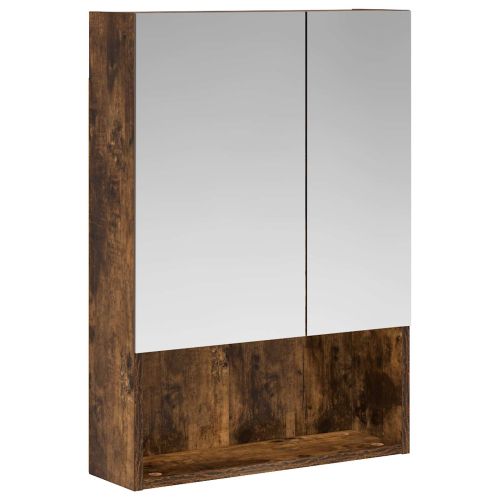 Шкаф с огледало за баня с рафт Димян дъб 50 x 14,5 x 70 см