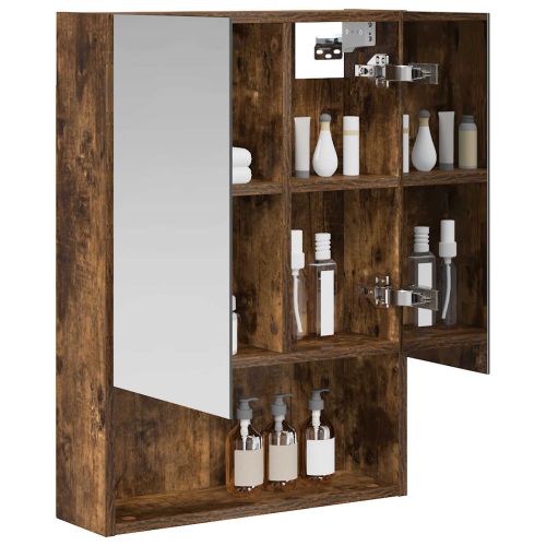 Шкаф с огледало за баня с рафт Димян дъб 50 x 14,5 x 70 см