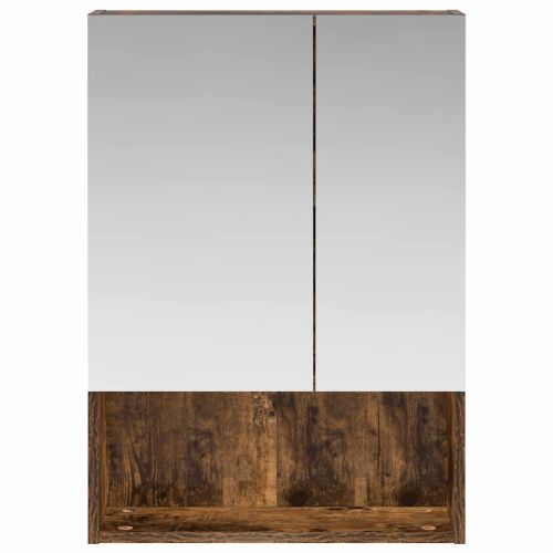 Шкаф с огледало за баня с рафт Димян дъб 50 x 14,5 x 70 см