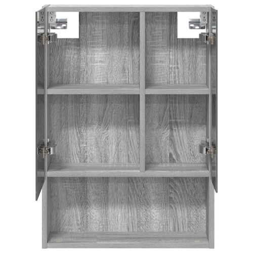 Шкаф с огледало за баня с рафт Сив Сонома 50 x 14,5 x 70 см