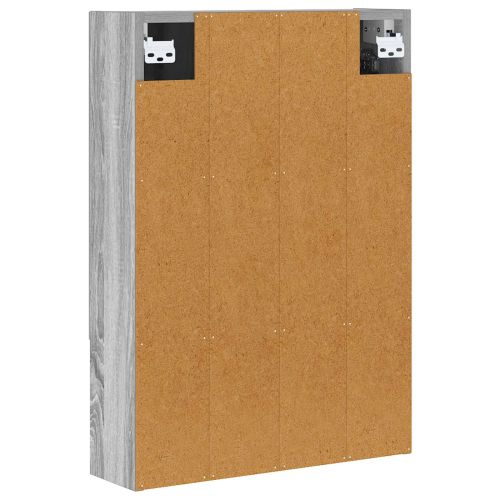 Шкаф с огледало за баня с рафт Сив Сонома 50 x 14,5 x 70 см