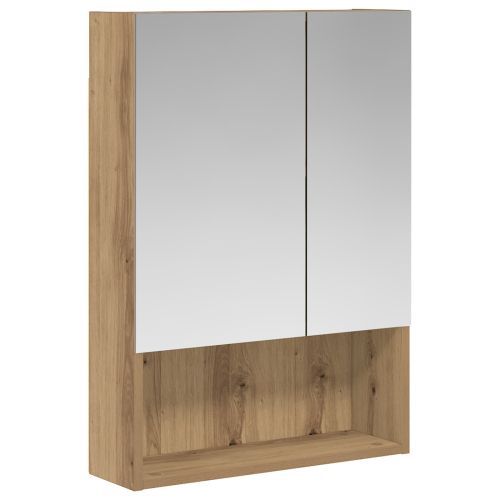 Шкаф с огледало за баня с рафт Дъб Артизан 50 x 14,5 x 70 см