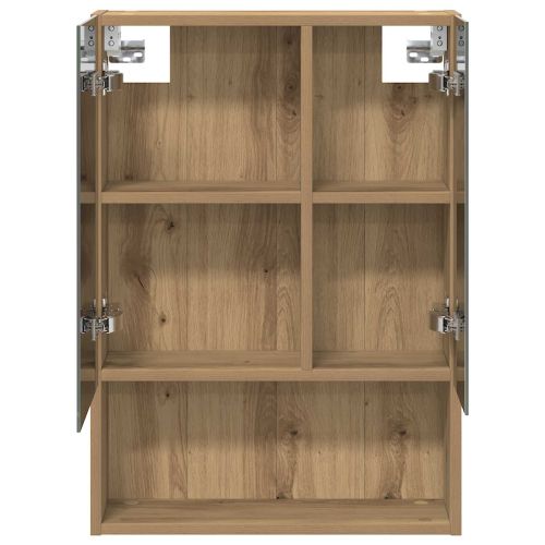 Шкаф с огледало за баня с рафт Дъб Артизан 50 x 14,5 x 70 см