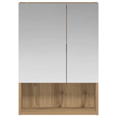 Шкаф с огледало за баня с рафт Дъб Артизан 50 x 14,5 x 70 см
