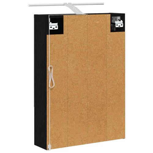 Шкаф с огледало за баня с рафт Черния дъб 50 x 14,5 x 70 см