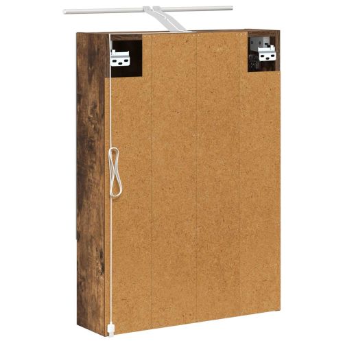 Шкаф с огледало за баня с рафт Димян дъб 50 x 14,5 x 70 см