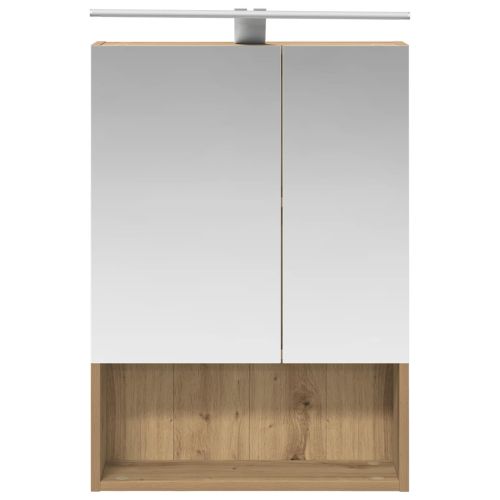 Шкаф с огледало за баня с рафт Дъб Артизан 50 x 14,5 x 70 см