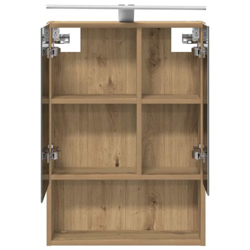 Шкаф с огледало за баня с рафт Дъб Артизан 50 x 14,5 x 70 см